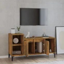 vidaXL Mueble para TV madera contrachapada 100x35x55 cm Roble ahumado Hot