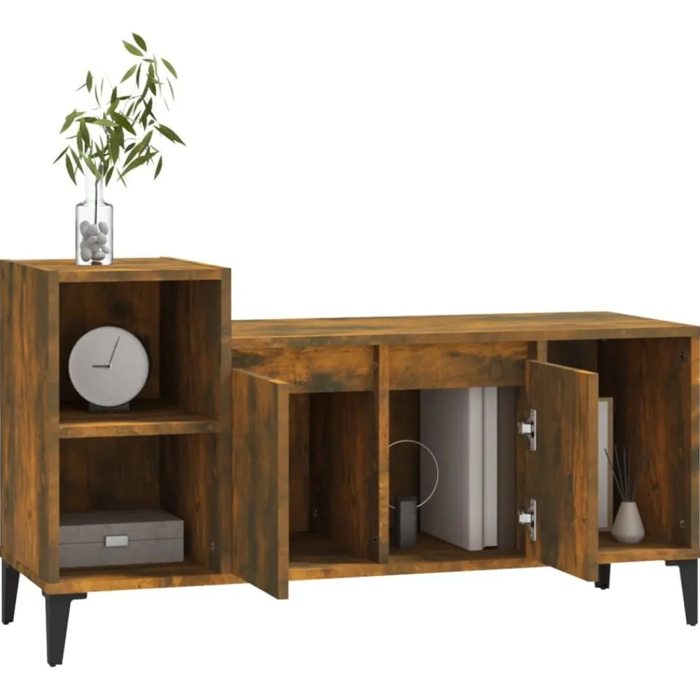 vidaXL Mueble para TV madera contrachapada 100x35x55 cm Roble ahumado Hot