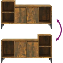 vidaXL Mueble para TV madera contrachapada 100x35x55 cm Roble ahumado Hot