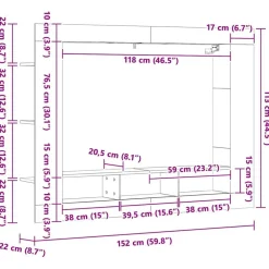 vidaXL Muebles Tv-Mueble para TV madera de ingeniería 152x22x113 cm