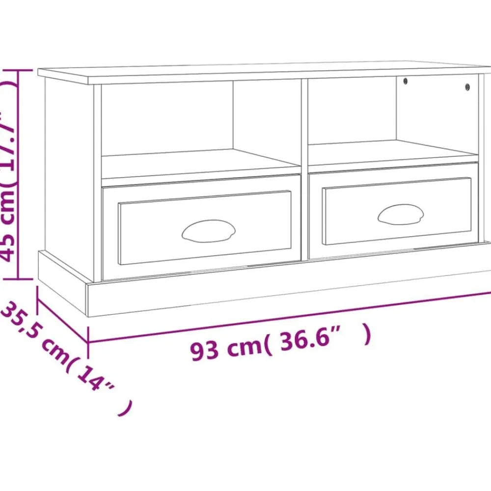 vidaXL Muebles Tv-Mueble para TV madera contrachapada 93x35,5x45 cm