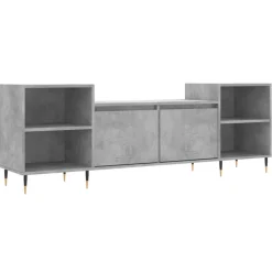 vidaXL Mueble para TV madera contrachapada gris hormigón 160x35x55 cm Gris hormig&oacute;n New