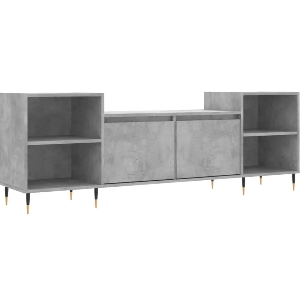 vidaXL Mueble para TV madera contrachapada gris hormigón 160x35x55 cm Gris hormigón New