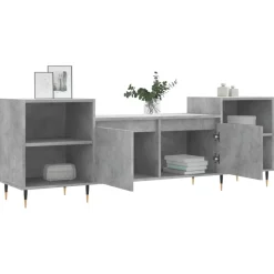vidaXL Mueble para TV madera contrachapada gris hormigón 160x35x55 cm Gris hormigón New