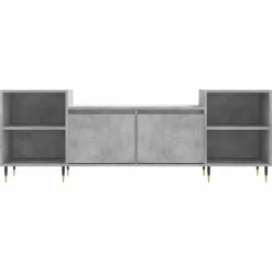 vidaXL Mueble para TV madera contrachapada gris hormigón 160x35x55 cm Gris hormigón New