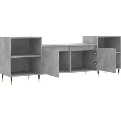 vidaXL Mueble para TV madera contrachapada gris hormigón 160x35x55 cm Gris hormigón New