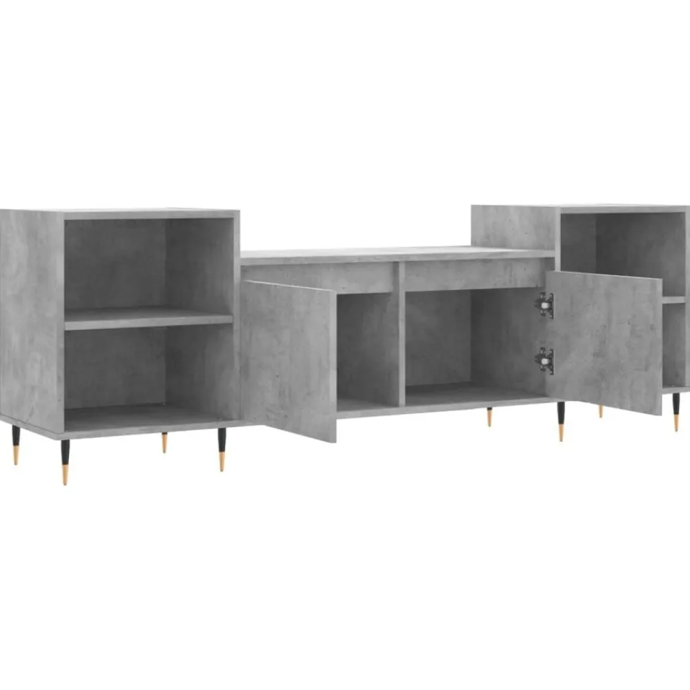 vidaXL Mueble para TV madera contrachapada gris hormigón 160x35x55 cm Gris hormigón New