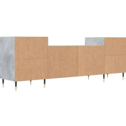 vidaXL Mueble para TV madera contrachapada gris hormigón 160x35x55 cm Gris hormigón New