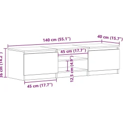 vidaXL Muebles Tv-Mueble para TV madera contrachapada 140x40x35,5 cm