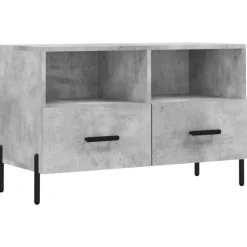 vidaXL Mueble para TV madera contrachapada gris hormigón 80x36x50 cm Gris hormig&oacute;n Clearance