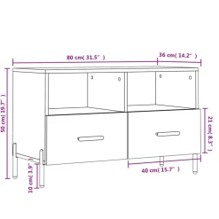 vidaXL Mueble para TV madera contrachapada gris hormigón 80x36x50 cm Gris hormig&oacute;n Clearance