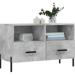 vidaXL Mueble para TV madera contrachapada gris hormigón 80x36x50 cm Gris hormig&oacute;n Clearance