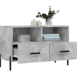 vidaXL Mueble para TV madera contrachapada gris hormigón 80x36x50 cm Gris hormig&oacute;n Clearance