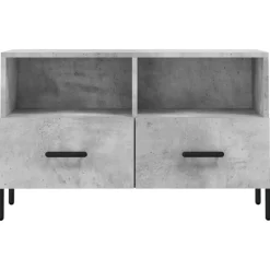 vidaXL Mueble para TV madera contrachapada gris hormigón 80x36x50 cm Gris hormig&oacute;n Clearance