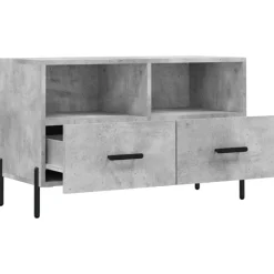 vidaXL Mueble para TV madera contrachapada gris hormigón 80x36x50 cm Gris hormig&oacute;n Clearance