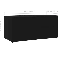 vidaXL Mueble para TV madera contrachapada 80x34x36 cm Negro Best