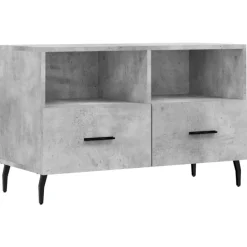 vidaXL Muebles Tv-Mueble para TV madera contrachapada gris hormigón 80x36x50 cm