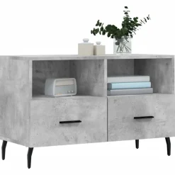 vidaXL Muebles Tv-Mueble para TV madera contrachapada gris hormigón 80x36x50 cm