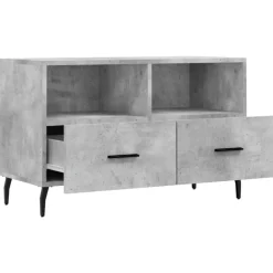 vidaXL Muebles Tv-Mueble para TV madera contrachapada gris hormigón 80x36x50 cm