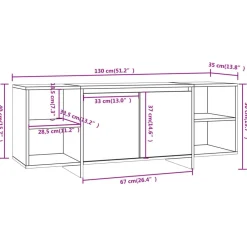 vidaXL Muebles Tv-Mueble para TV madera contrachapada 130x35x50 cm