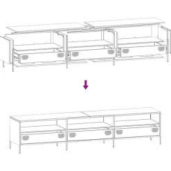 vidaXL Muebles Tv-Mueble TV acero laminado en frío 202x39x43,5cm