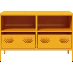 vidaXL Mueble TV acero laminado en frío 68x39x43,5 cm Amarillo mostaza Outlet