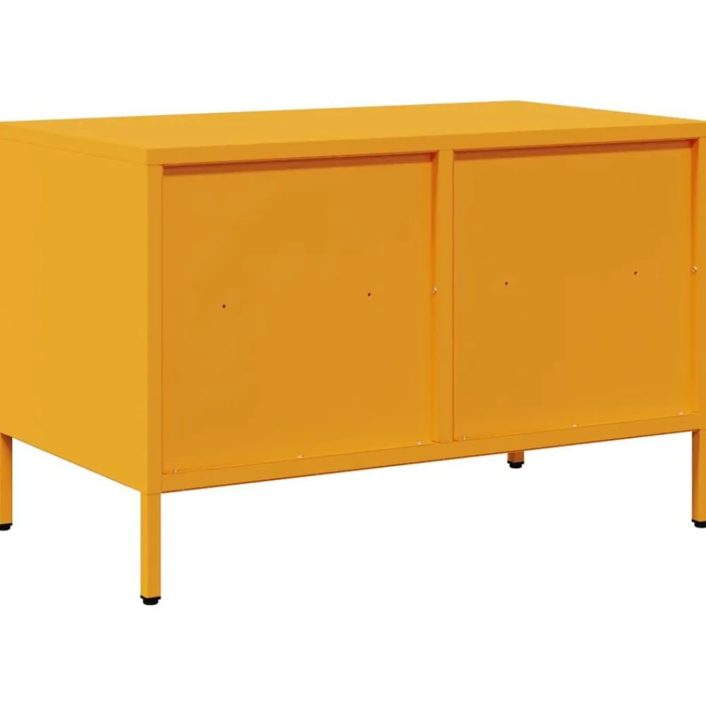 vidaXL Mueble TV acero laminado en frío 68x39x43,5 cm Amarillo mostaza Outlet