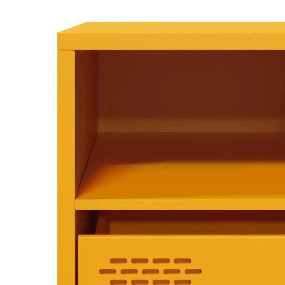vidaXL Mueble TV acero laminado en frío 68x39x43,5 cm Amarillo mostaza Outlet