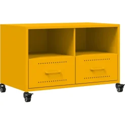 vidaXL Muebles Tv-Mueble TV acero laminado en frío mostaza 68x39x43,5 cm