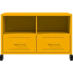 vidaXL Muebles Tv-Mueble TV acero laminado en frío mostaza 68x39x43,5 cm