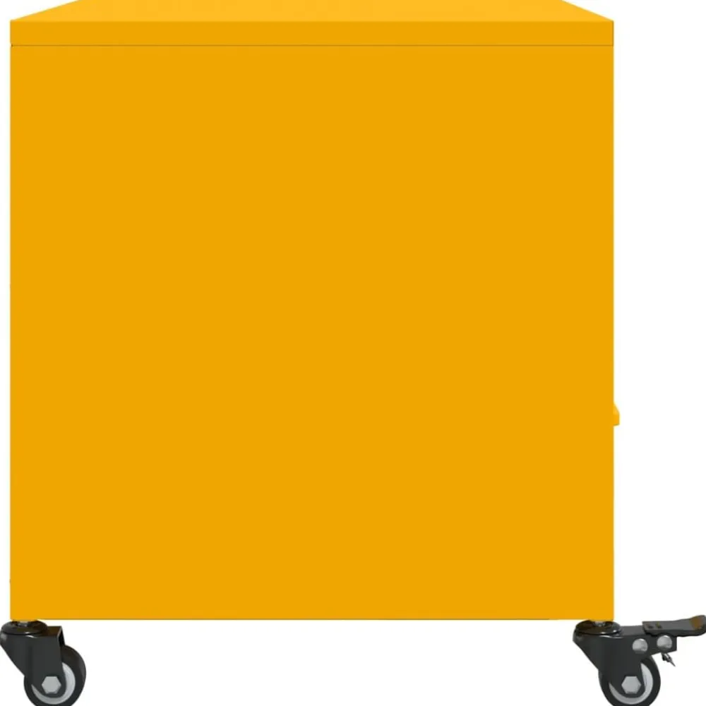 vidaXL Muebles Tv-Mueble TV acero laminado en frío mostaza 68x39x43,5 cm
