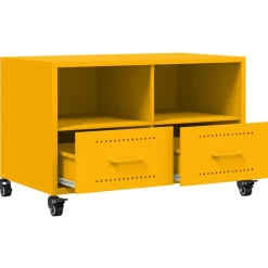 vidaXL Muebles Tv-Mueble TV acero laminado en frío mostaza 68x39x43,5 cm