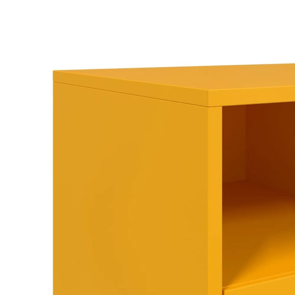 vidaXL Muebles Tv-Mueble TV acero laminado en frío mostaza 68x39x43,5 cm