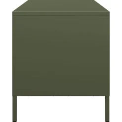 vidaXL Mueble TV acero laminado en frío 101,5x39x43,5 cm Verde oliva Best