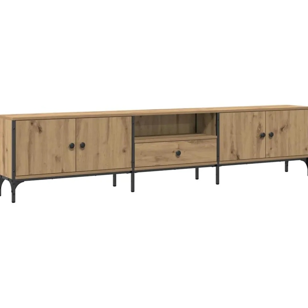 vidaXL Mueble TV cajón madera ingeniería roble artesanal 200x25x44 cm Roble artisan Outlet