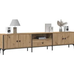 vidaXL Mueble TV cajón madera ingeniería roble artesanal 200x25x44 cm Roble artisan Outlet