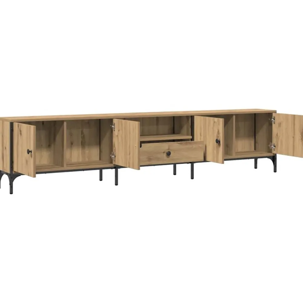 vidaXL Mueble TV cajón madera ingeniería roble artesanal 200x25x44 cm Roble artisan Outlet