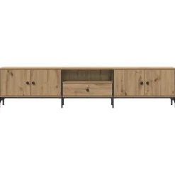 vidaXL Mueble TV cajón madera ingeniería roble artesanal 200x25x44 cm Roble artisan Outlet