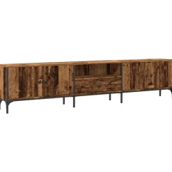 vidaXL Muebles Tv-Mueble TV con cajón madera ingeniería envejecida 200x25x44 cm