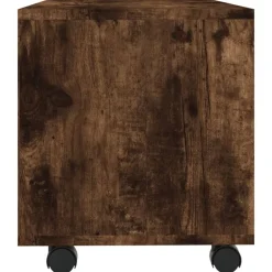 vidaXL Mueble TV con ruedas madera contrachapada roble humo 90x35x35cm Roble ahumado Online
