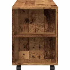 vidaXL Mueble TV con ruedas madera ingeniería envejecida 102x34,5x43cm Madera antigua Sale