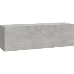 vidaXL Mueble TV de pared 2 uds madera contrachapada gris 100x30x30cm Gris hormig&oacute;n Clearance