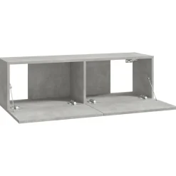 vidaXL Mueble TV de pared 2 uds madera contrachapada gris 100x30x30cm Gris hormig&oacute;n Clearance