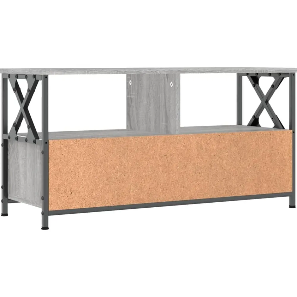 vidaXL Muebles Tv-Mueble TV hierro y madera contrachapada 90x33x45 cm