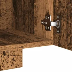 vidaXL Mueble TV luces LED madera ingeniería envejecida 160x35x40 cm Madera antigua Hot