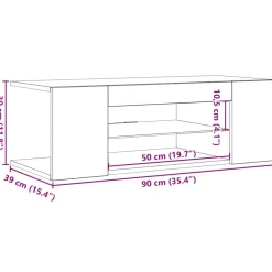 vidaXL Muebles Tv-Mueble TV luces LED madera ingeniería envejecida 90x39x30 cm