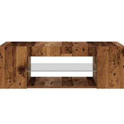 vidaXL Muebles Tv-Mueble TV luces LED madera ingeniería envejecida 90x39x30 cm