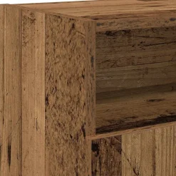 vidaXL Mueble TV luces LED madera ingeniería envejecida 120x30x50 cm Madera antigua Discount