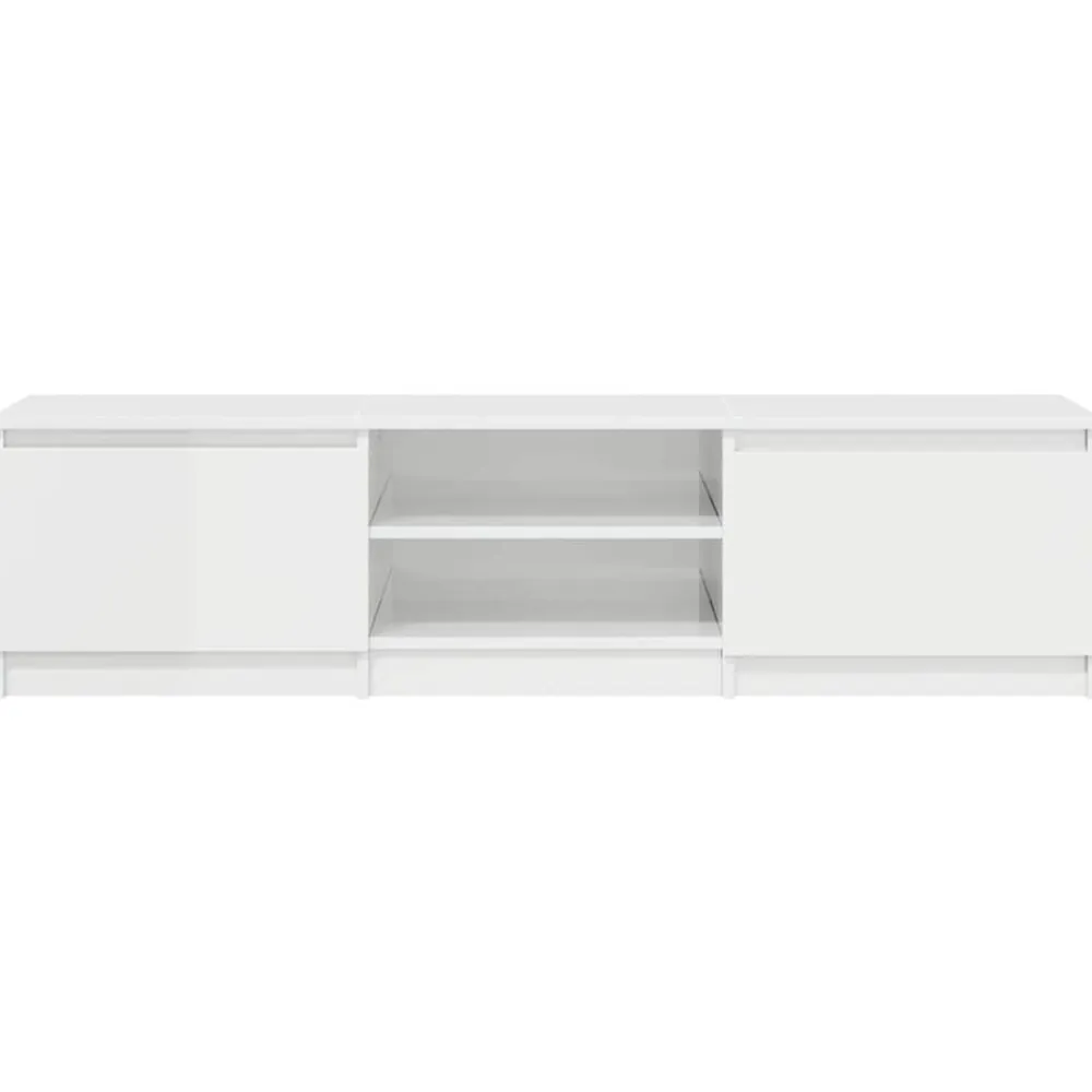 vidaXL Mueble TV madera contrachapada 140x40x35,5cm Blanco brillante Discount