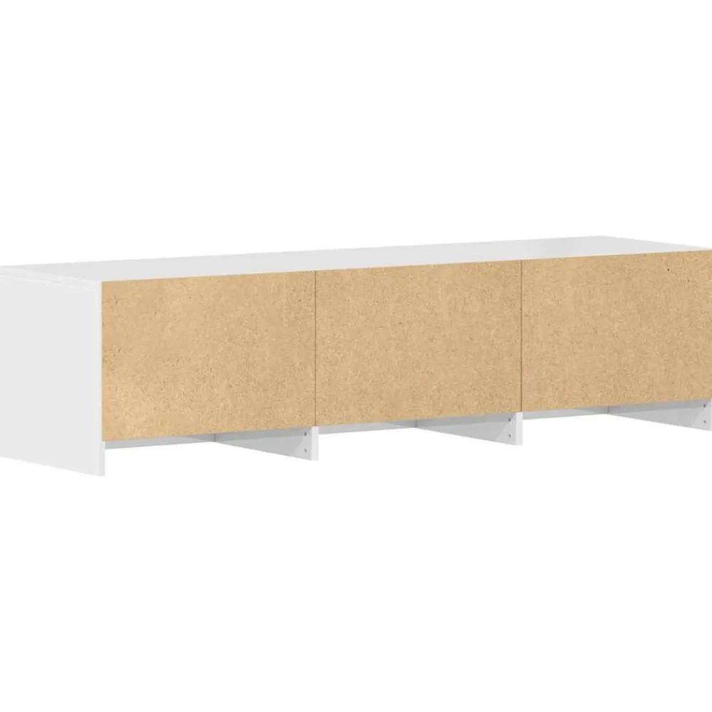vidaXL Mueble TV madera contrachapada 140x40x35,5cm Blanco brillante Discount